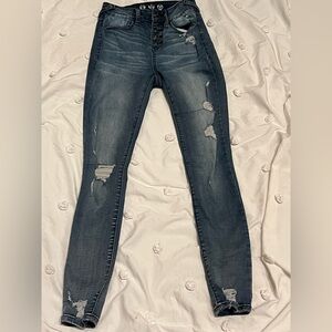 Rewash Women's Distressed Blue Jeans